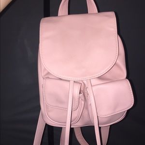 Mini pink backpack purse